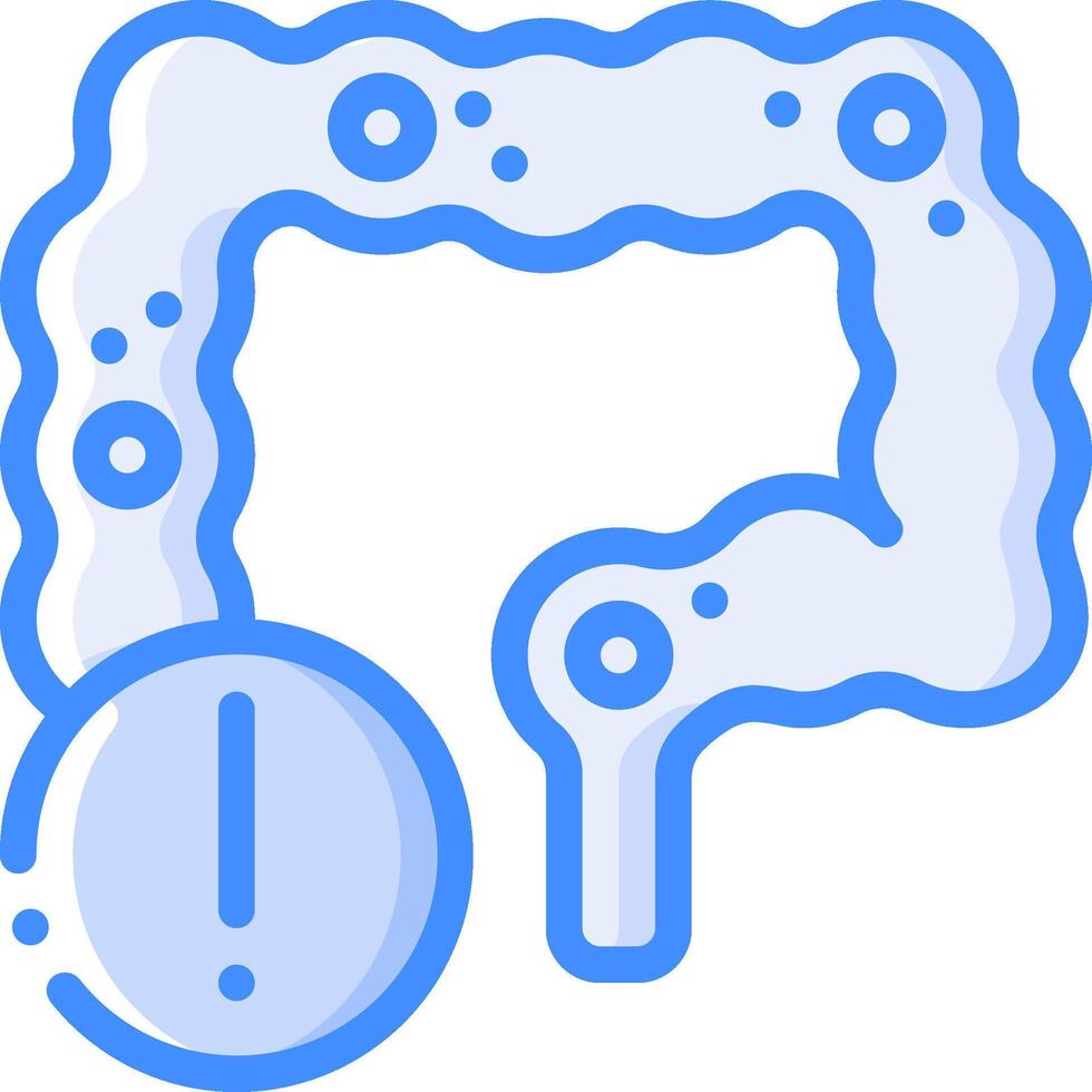A blue icon of a bubble with a sign that says stop vector