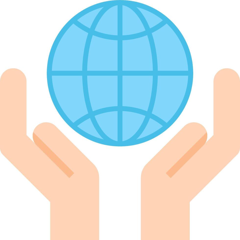 Hands holding a globe icon vector