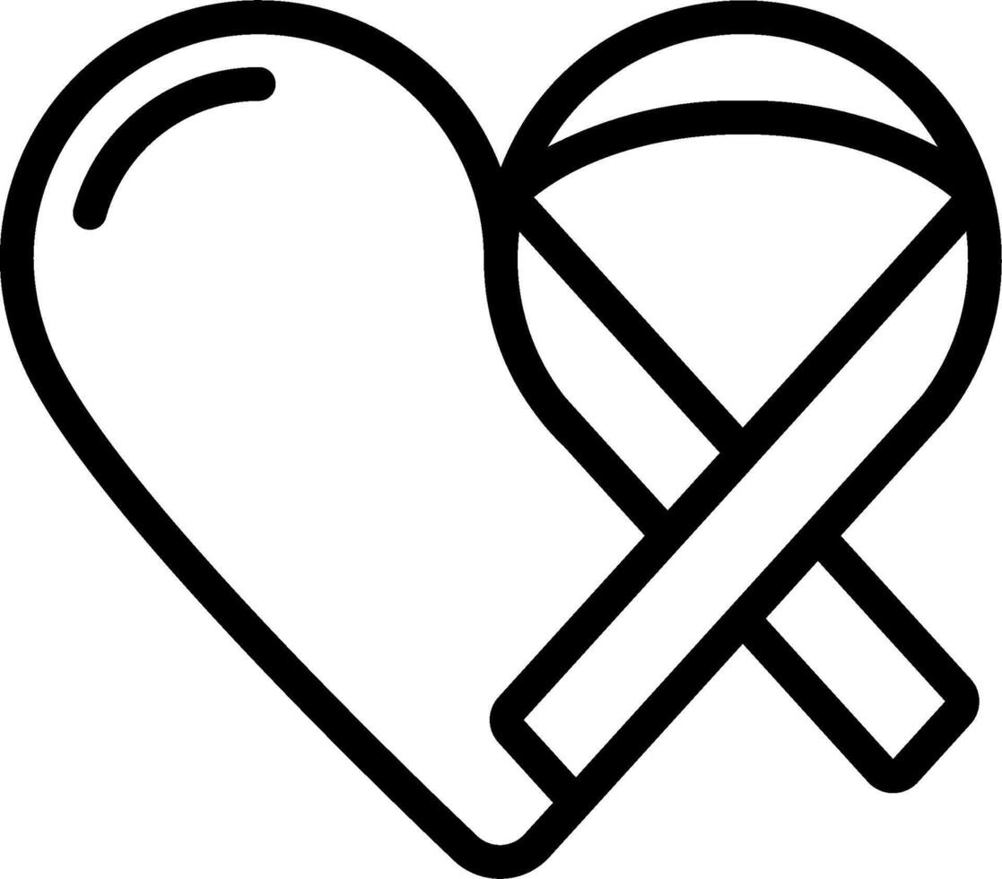 Heart and ribbon icon vector