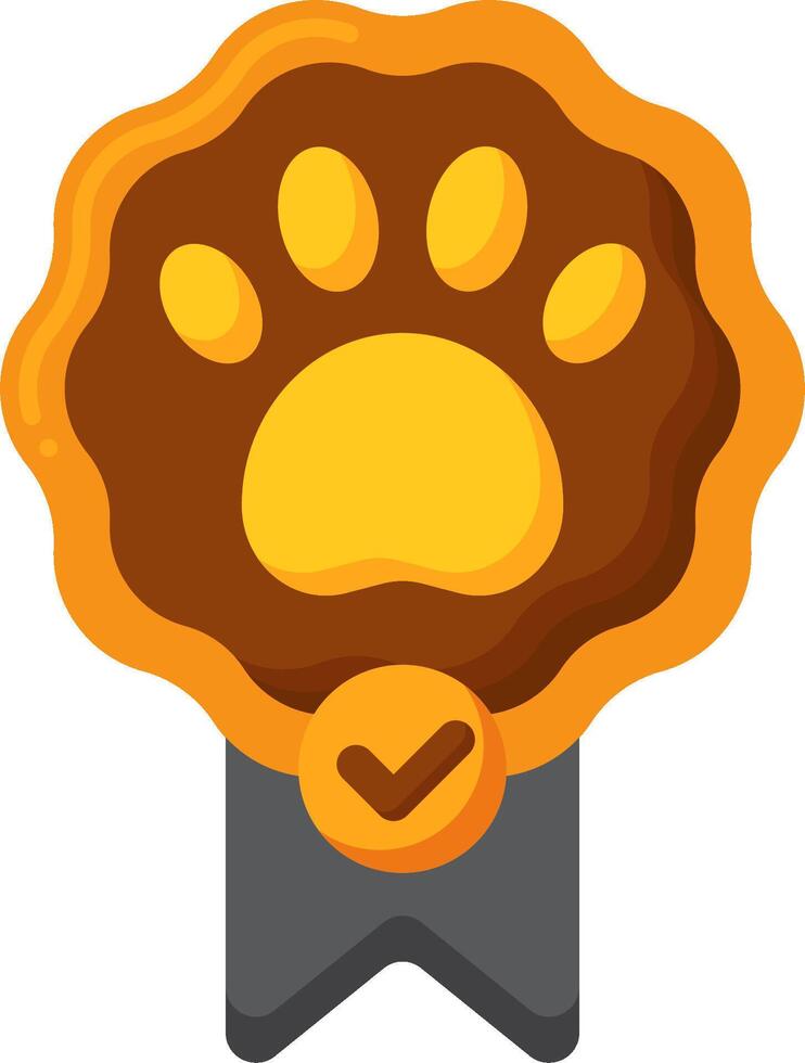 A dog paw badge with a check mark vector