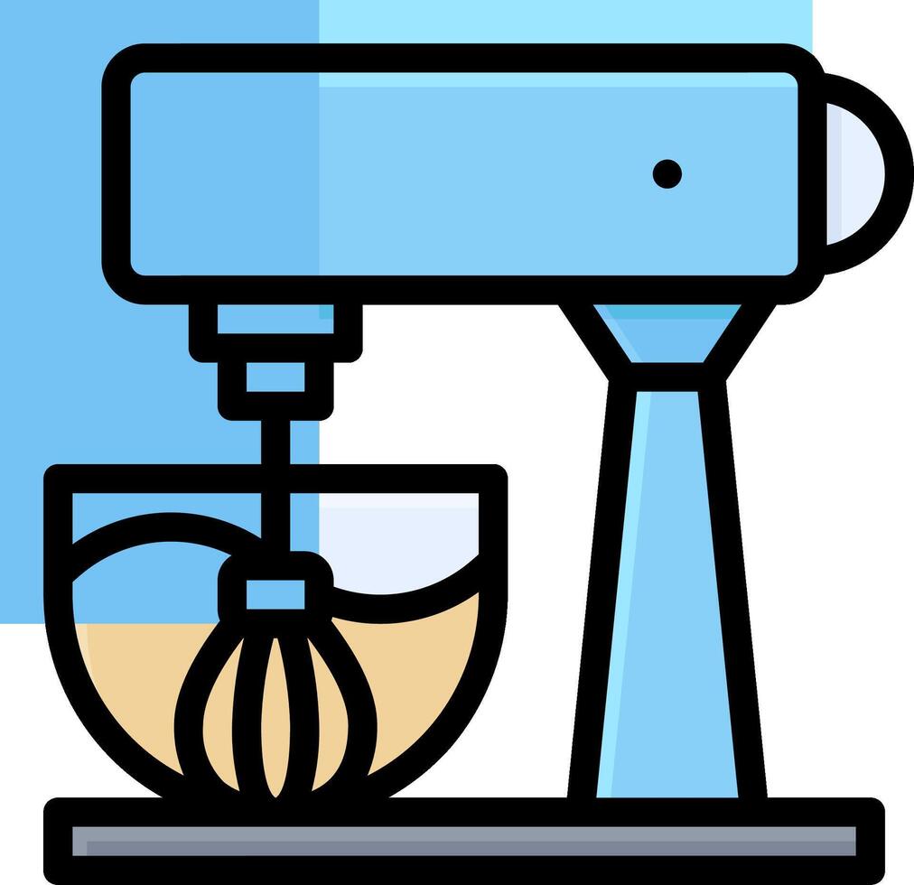 A mixer is in a bowl with a whisk vector