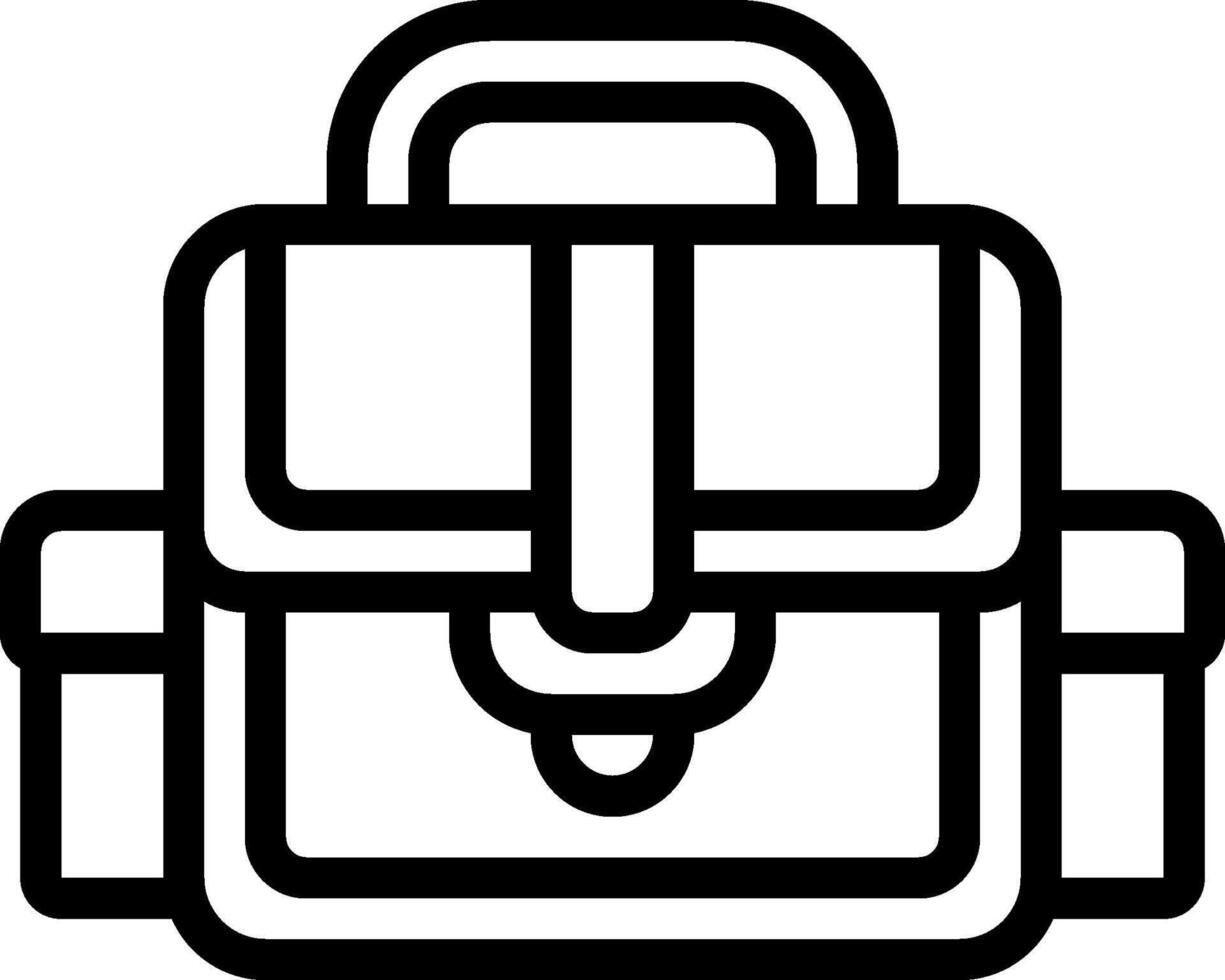 A black and white outline of a bag vector