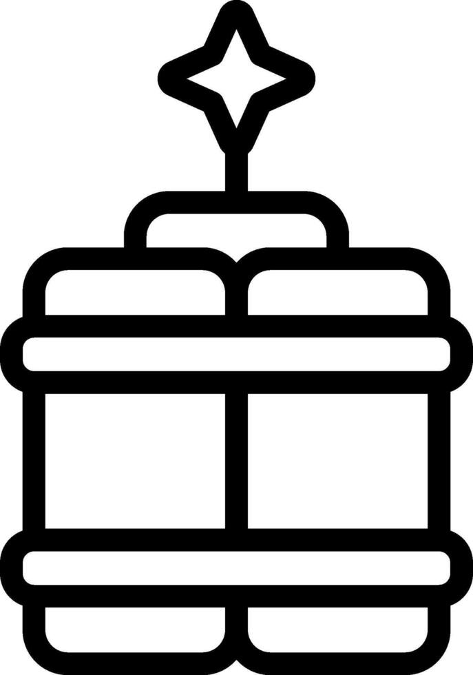 A black and white image of a barrel with a star on top vector