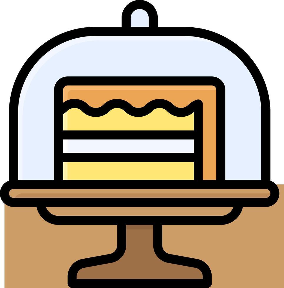 Cake on a plate icon vector