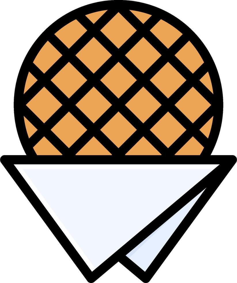 A waffle with a white napkin on top vector