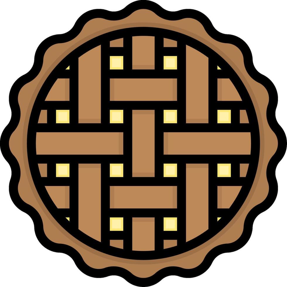 A pie icon with a brown crust vector