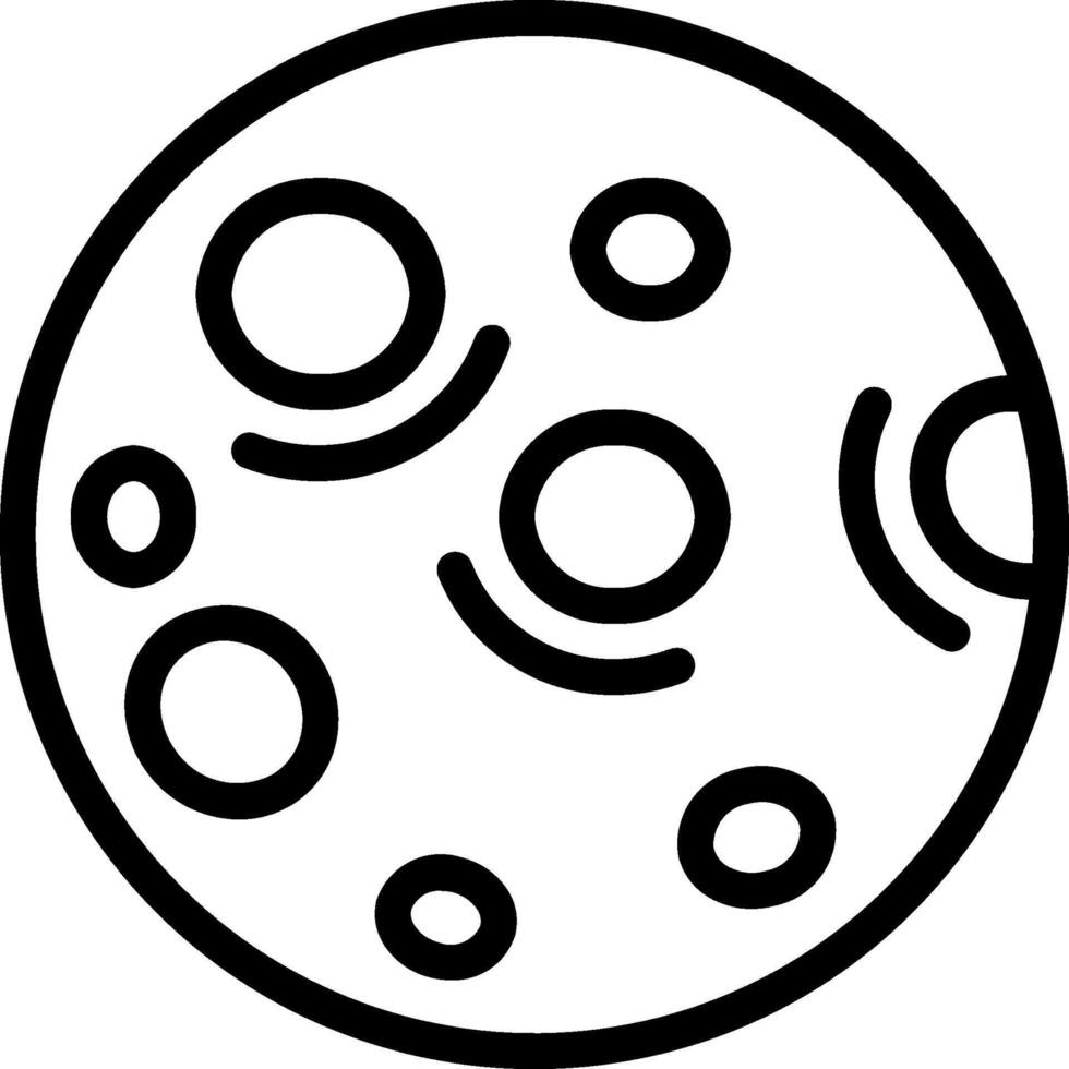 A black and white drawing of a moon vector