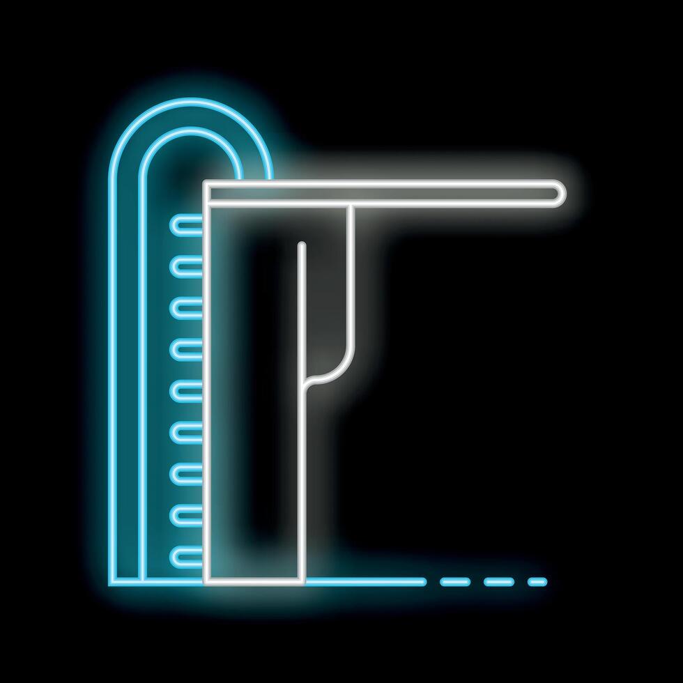 Neon diving board icon glowing on dark background vector