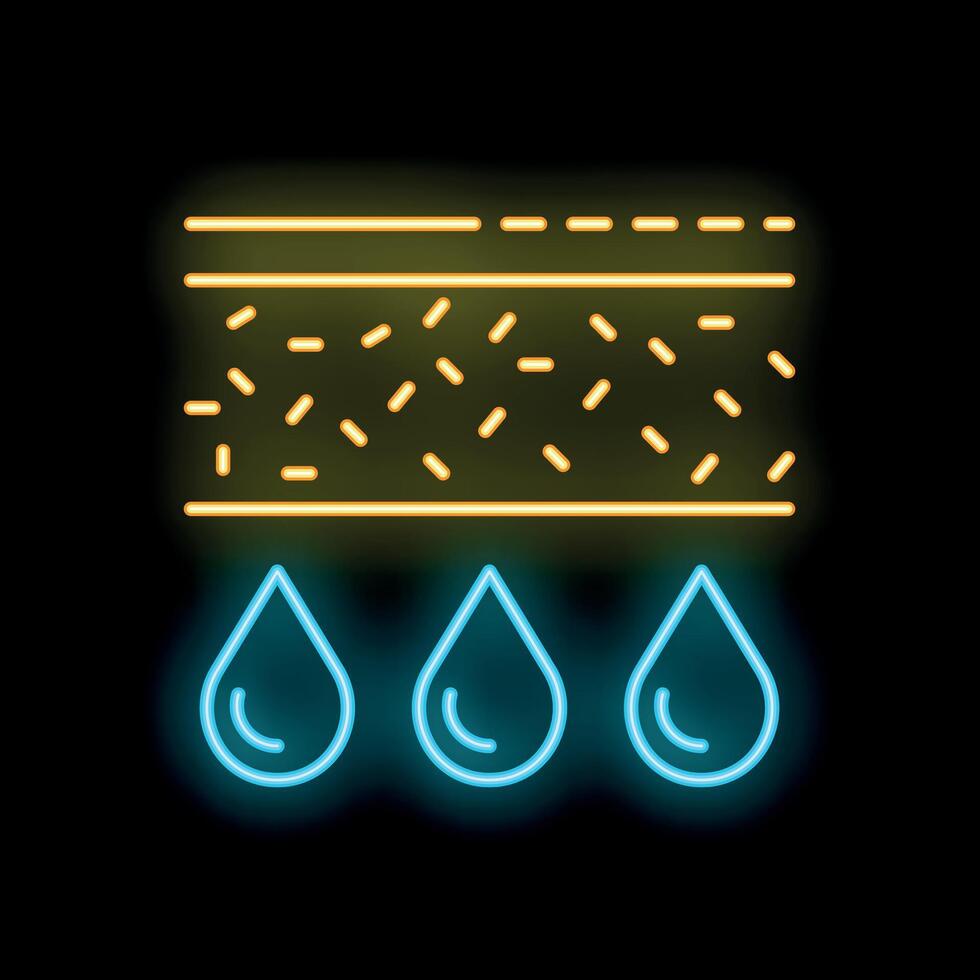 Neon waterproof breathable fabric material icon vector illustration