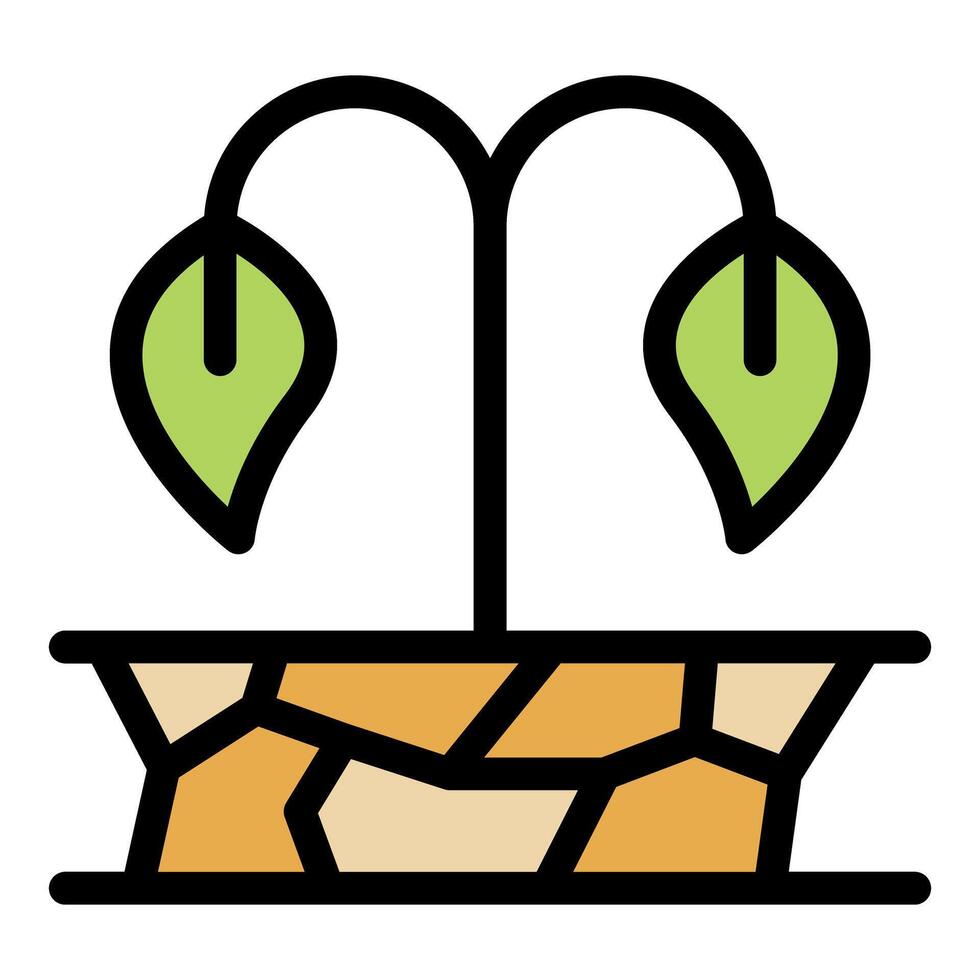 Withered plant suffering from global warming and drought vector