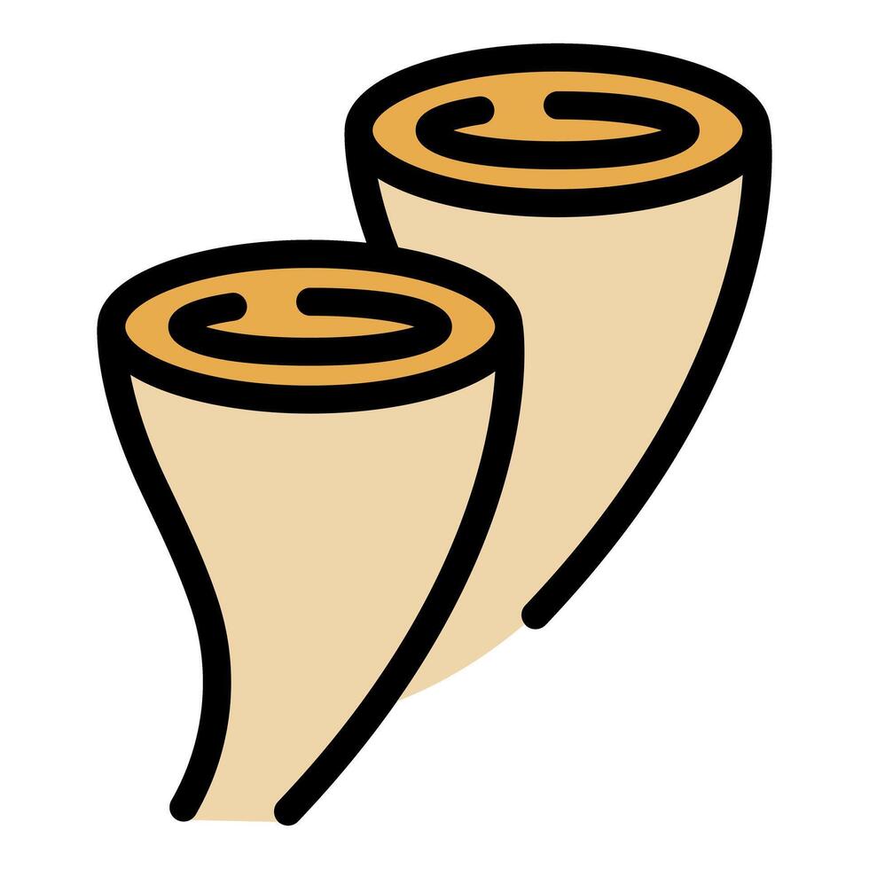 Two parsnip roots with cut tops showing core vector