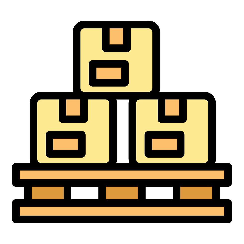 Warehouse storage icon depicting boxes sitting on pallet vector