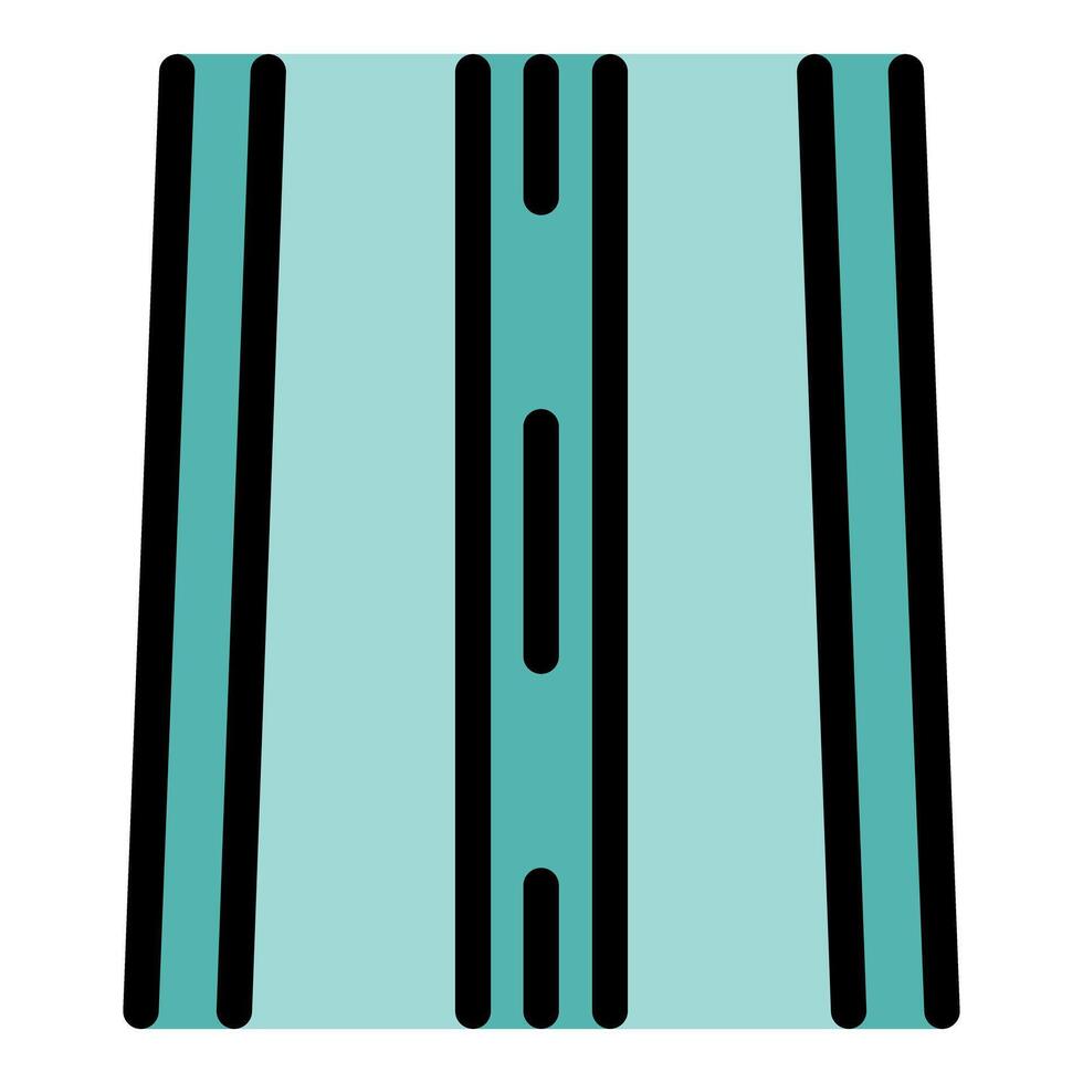 Highway road marking with two lane traffic moving in one direction icon vector
