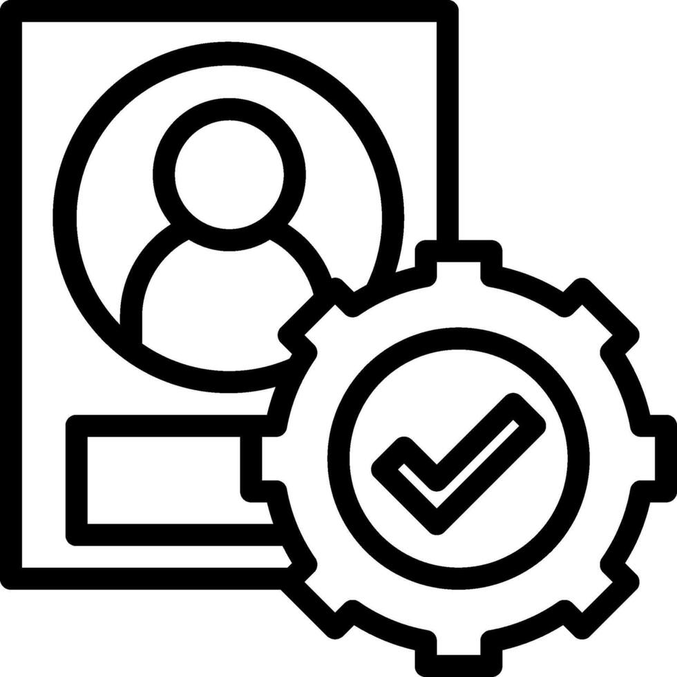 A black and white image of a person with a check mark vector