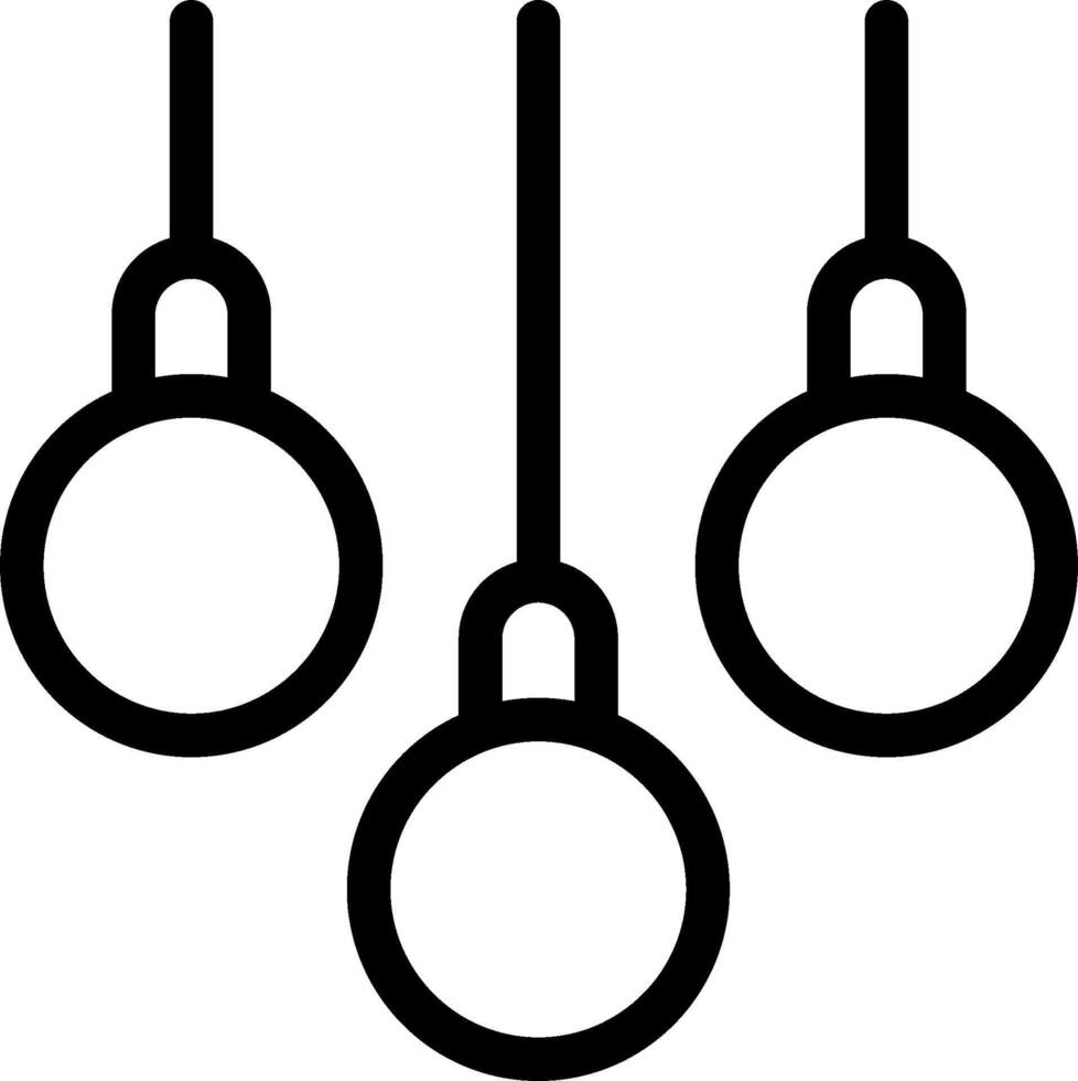 Three hanging christmas balls on a white background vector