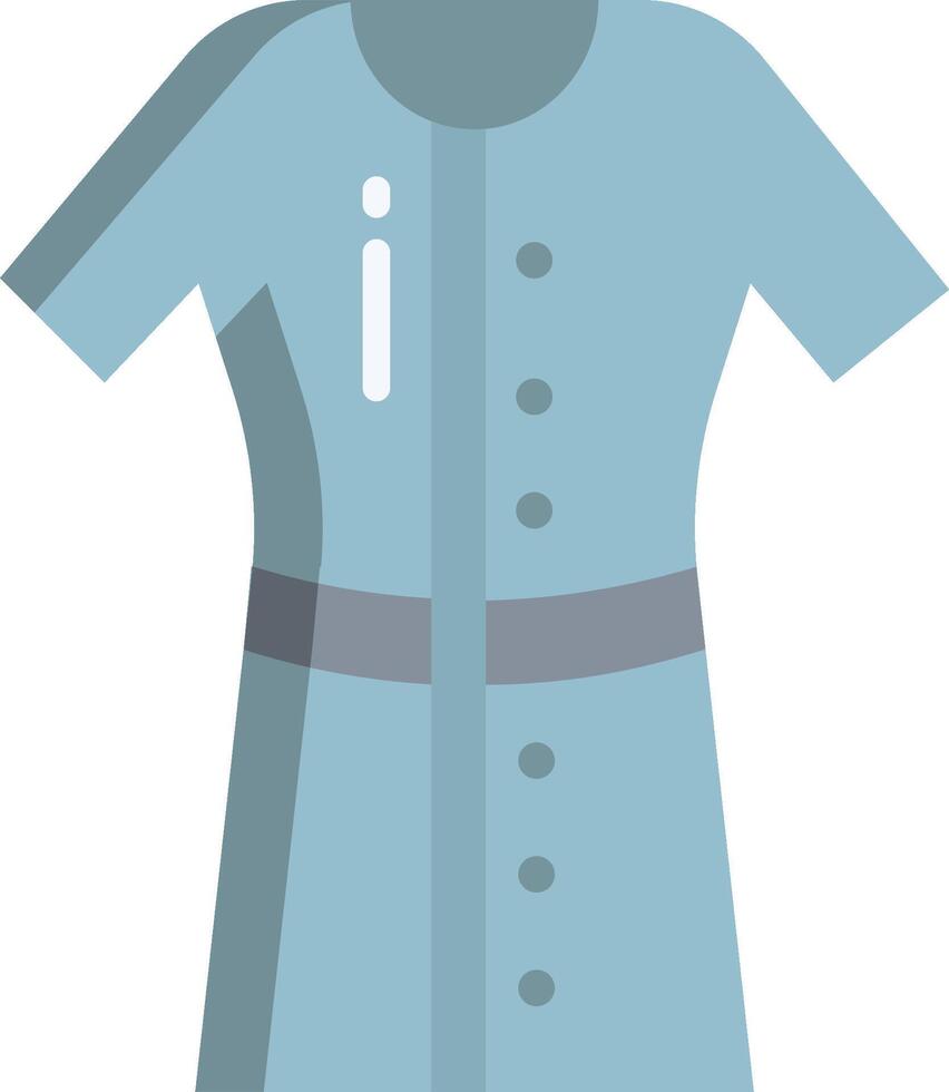 A blue medical uniform with a white collar vector