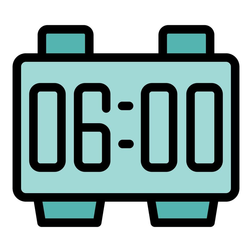 Digital clock displaying 06,00 am or pm time vector