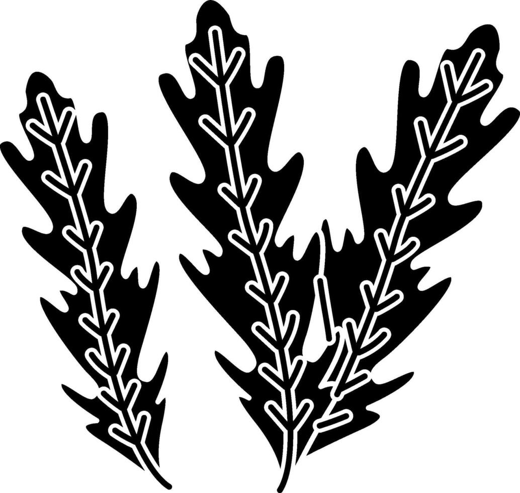 A black and white drawing of leaves vector