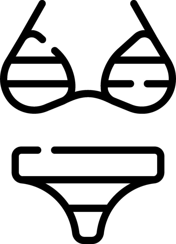 A bikini with a line drawn on it vector