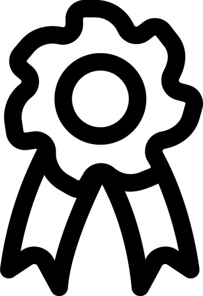 A black and white drawing of a ribbon vector