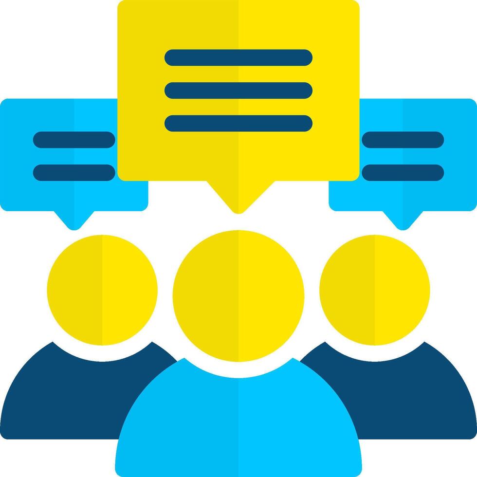 A group of people with speech bubbles above them vector