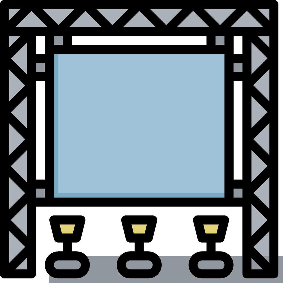 Stage with chairs and a screen icon vector