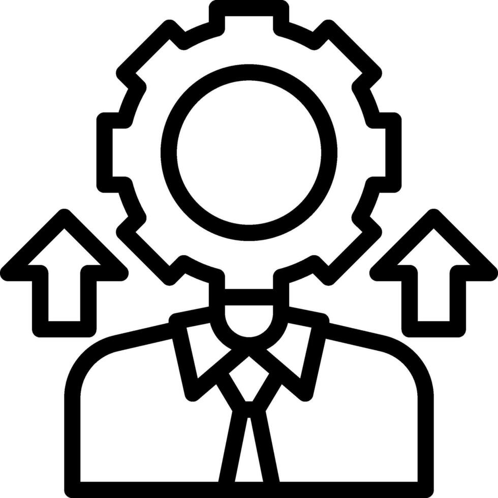 A man with a gear icon on his head vector