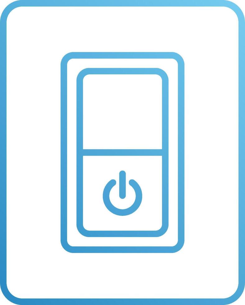 A blue button with a light switch on it vector