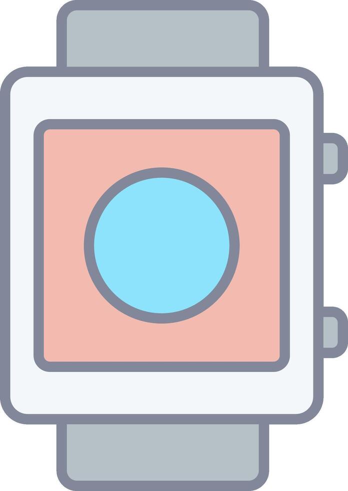 A watch with a blue circle on the face vector