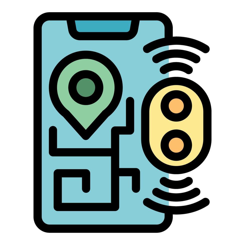 Smartphone showing location of wireless charging pad on map vector