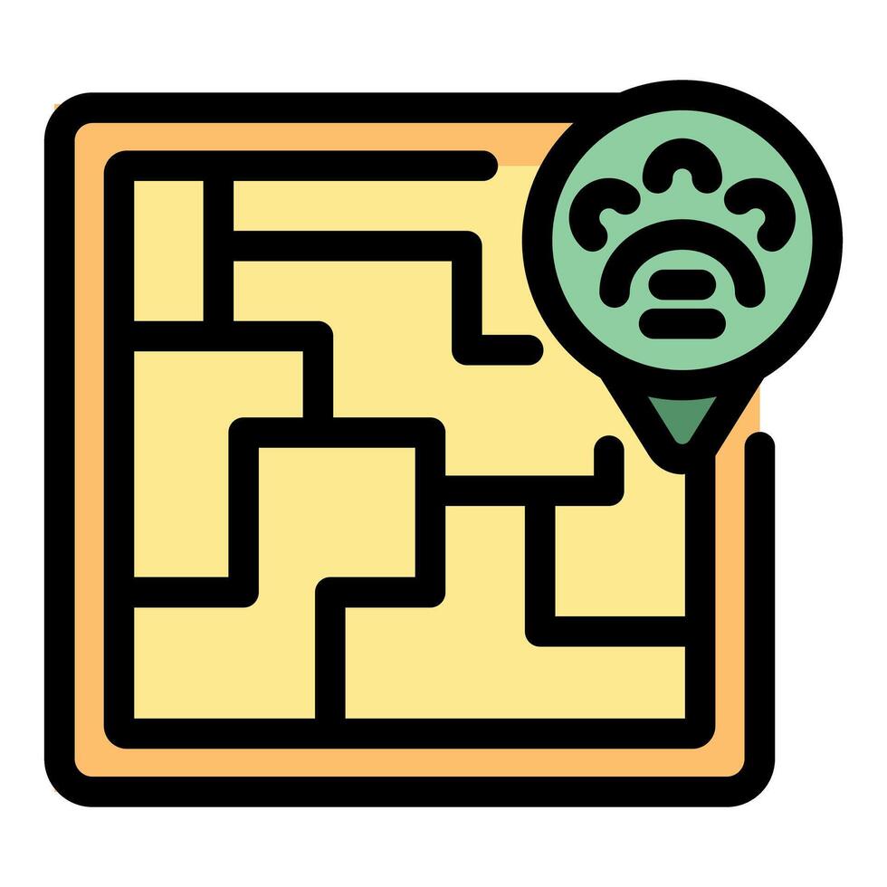 Location pin showing wifi password on map vector