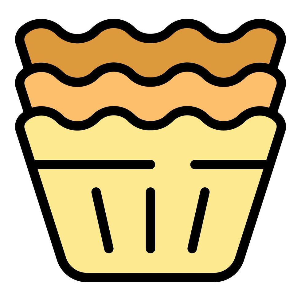 Cupcake paper cup baking muffin mold liner case wrapper icon vector