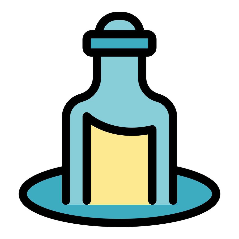Message in a bottle floating on water with cork lid secured tightly vector