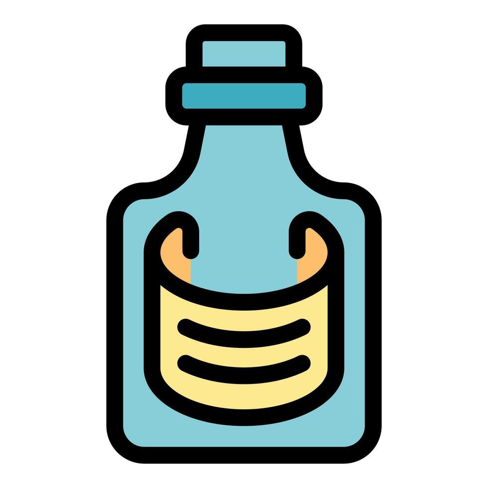 Glass bottle containing a secret message for treasure hunting vector