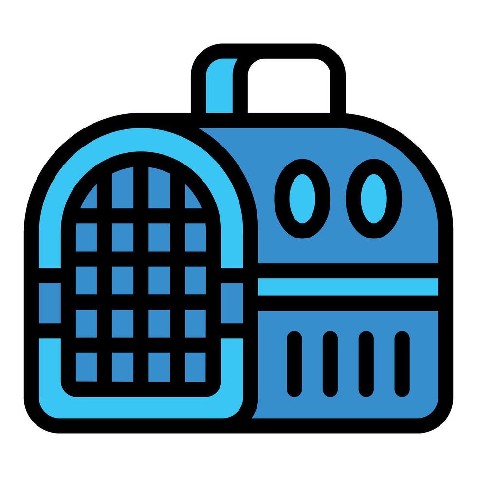 Blue pet carrier offering safe and comfortable transportation for animals vector