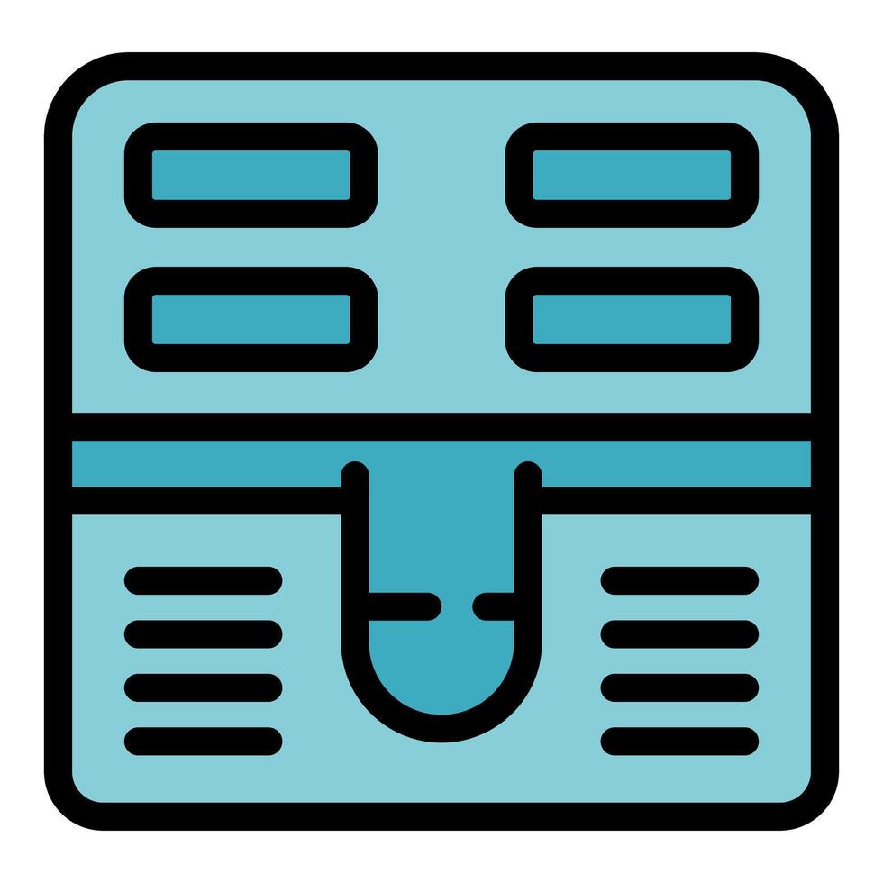 Blue online shop website interface with menu and tabs vector