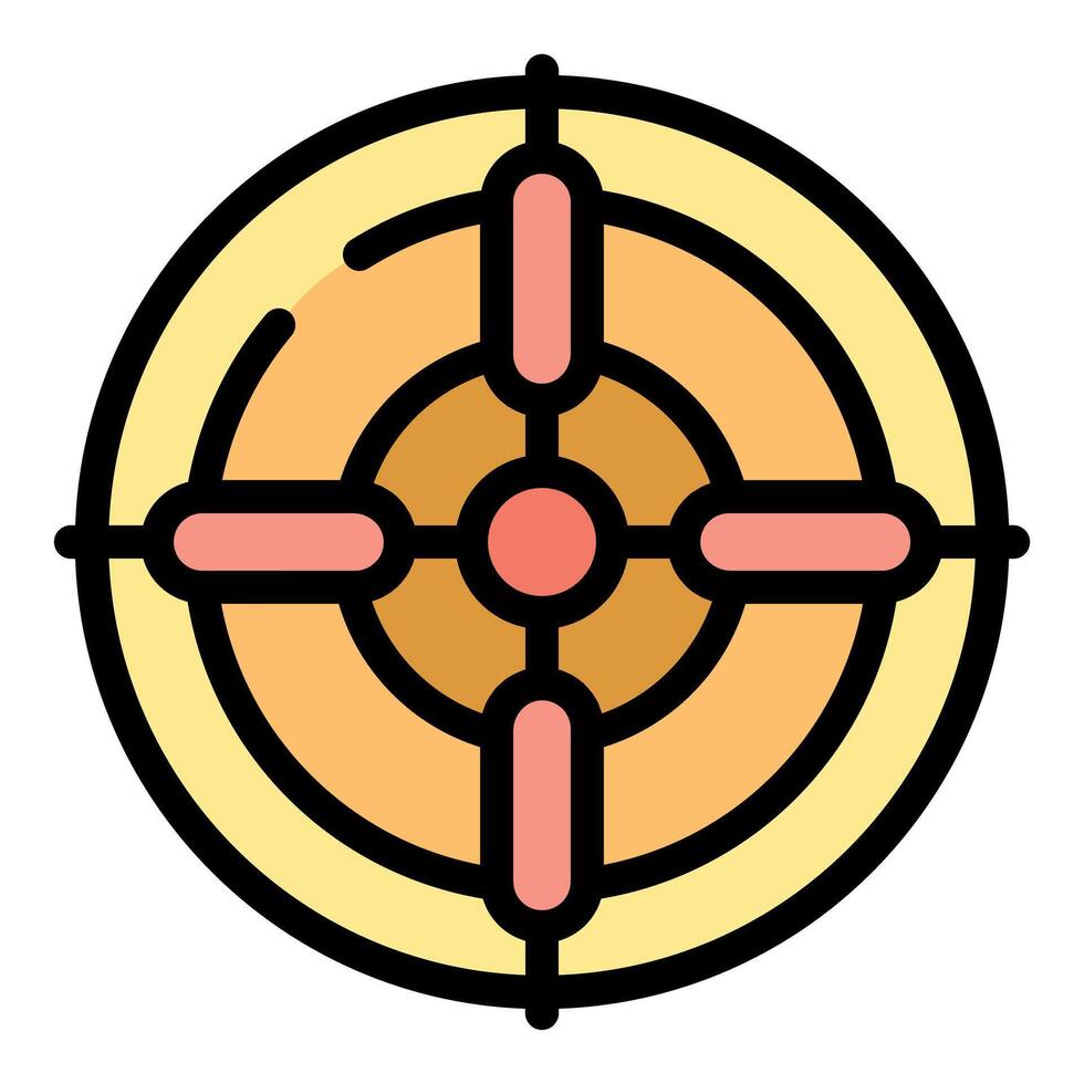 Aiming concept with crosshair focusing on target center vector