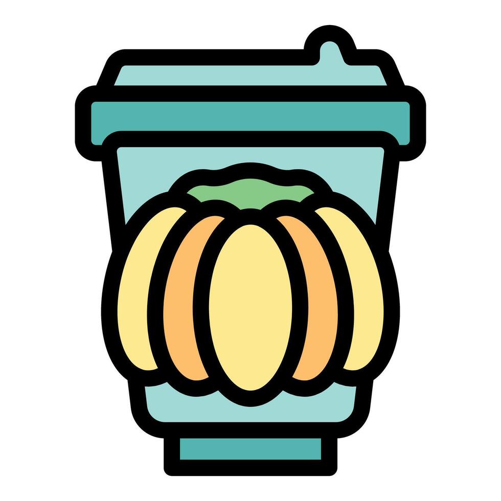 Pumpkin spice latte showing autumn hot drink flavor vector