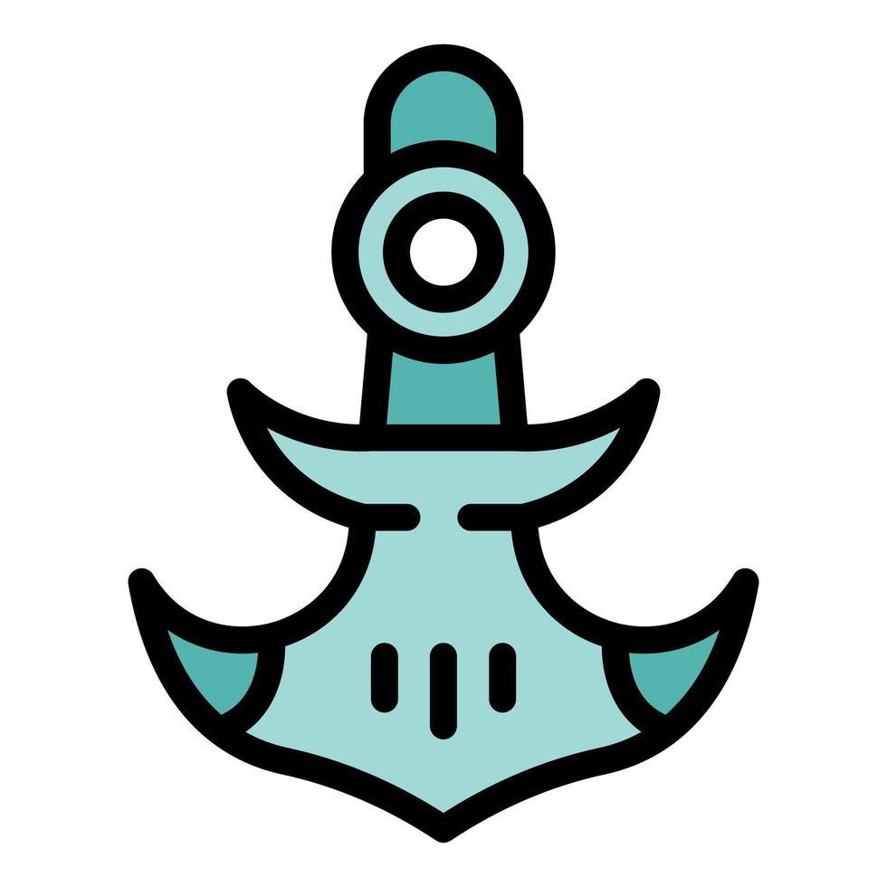 Big ship anchor with round element in trendy style vector
