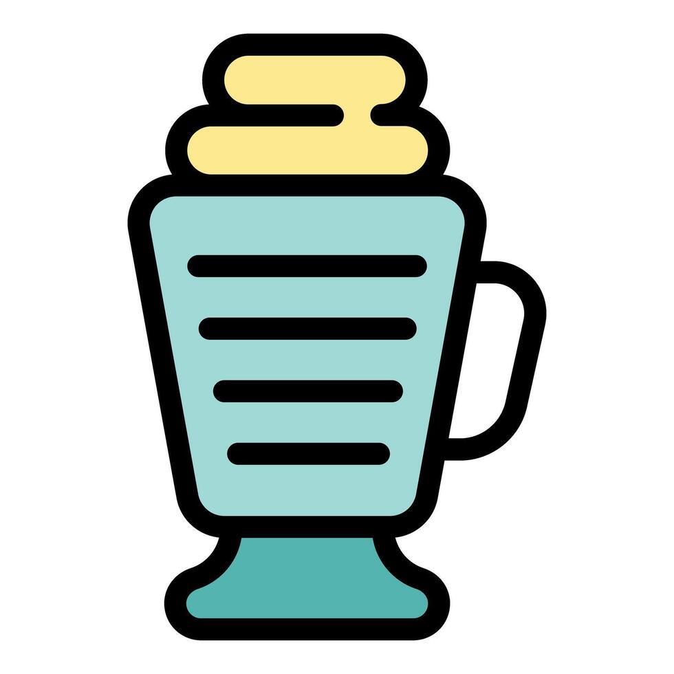 Irish coffee glass icon, filled line style design vector