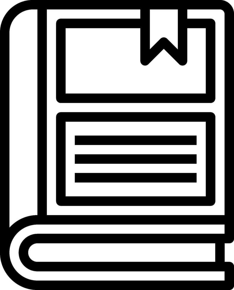 A black and white icon of a book vector