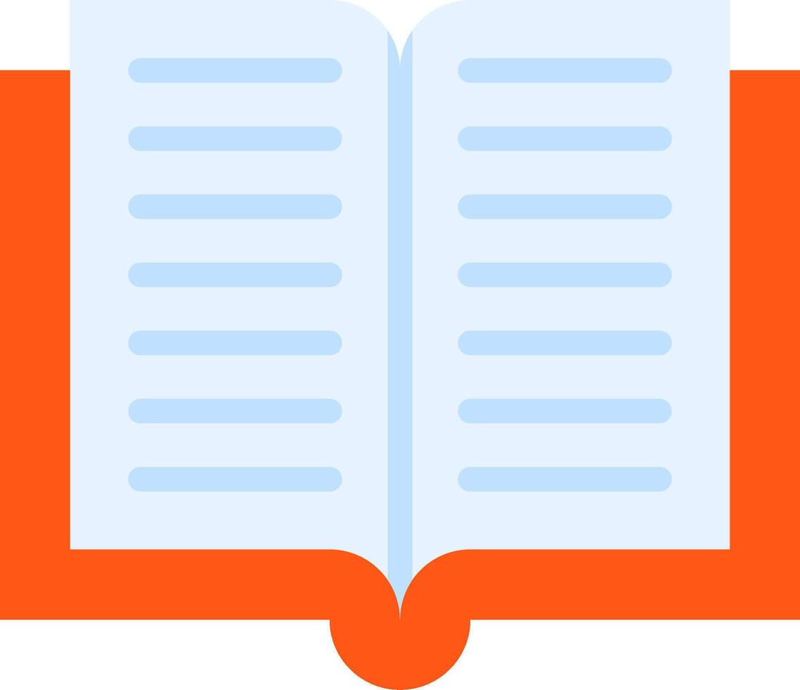 An open book with a white page on an orange background vector