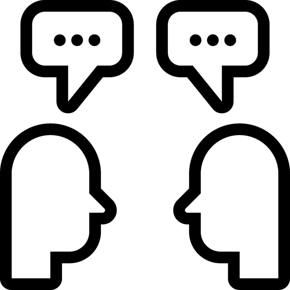 Two people with speech bubbles on their heads vector