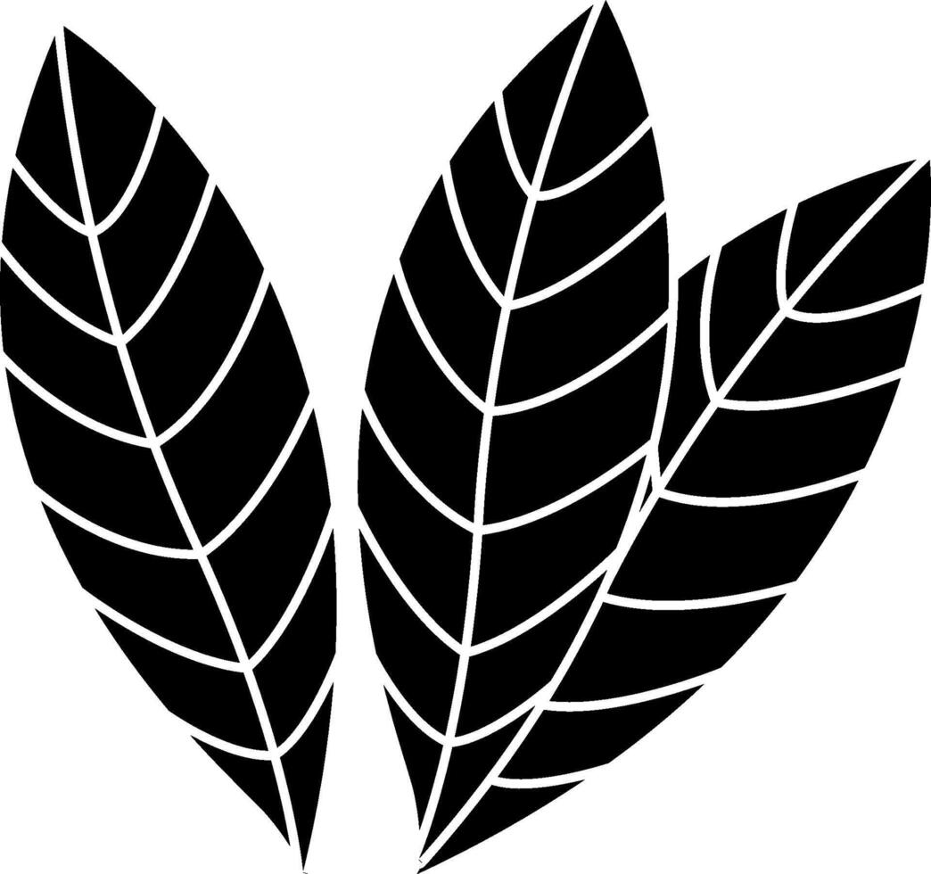 Black and white leaves icon vector
