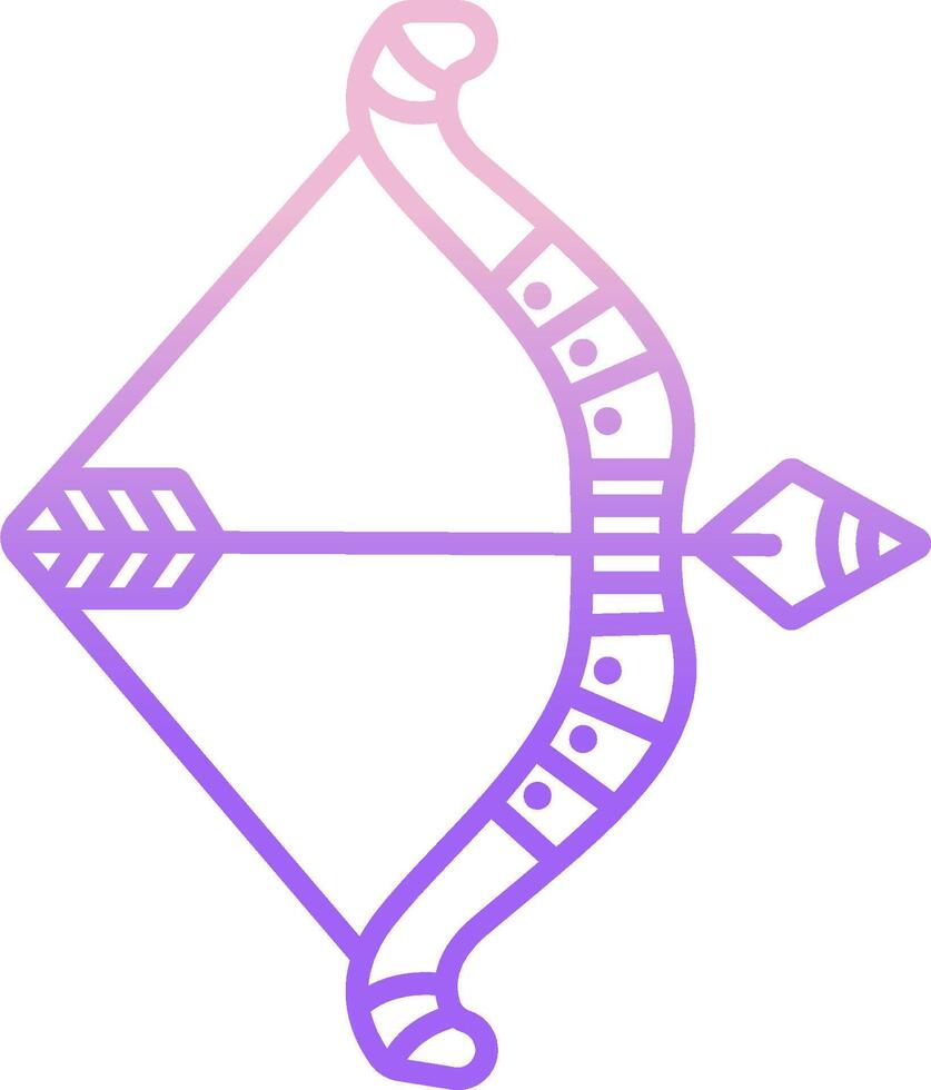 A purple bow and arrow icon on a white background vector