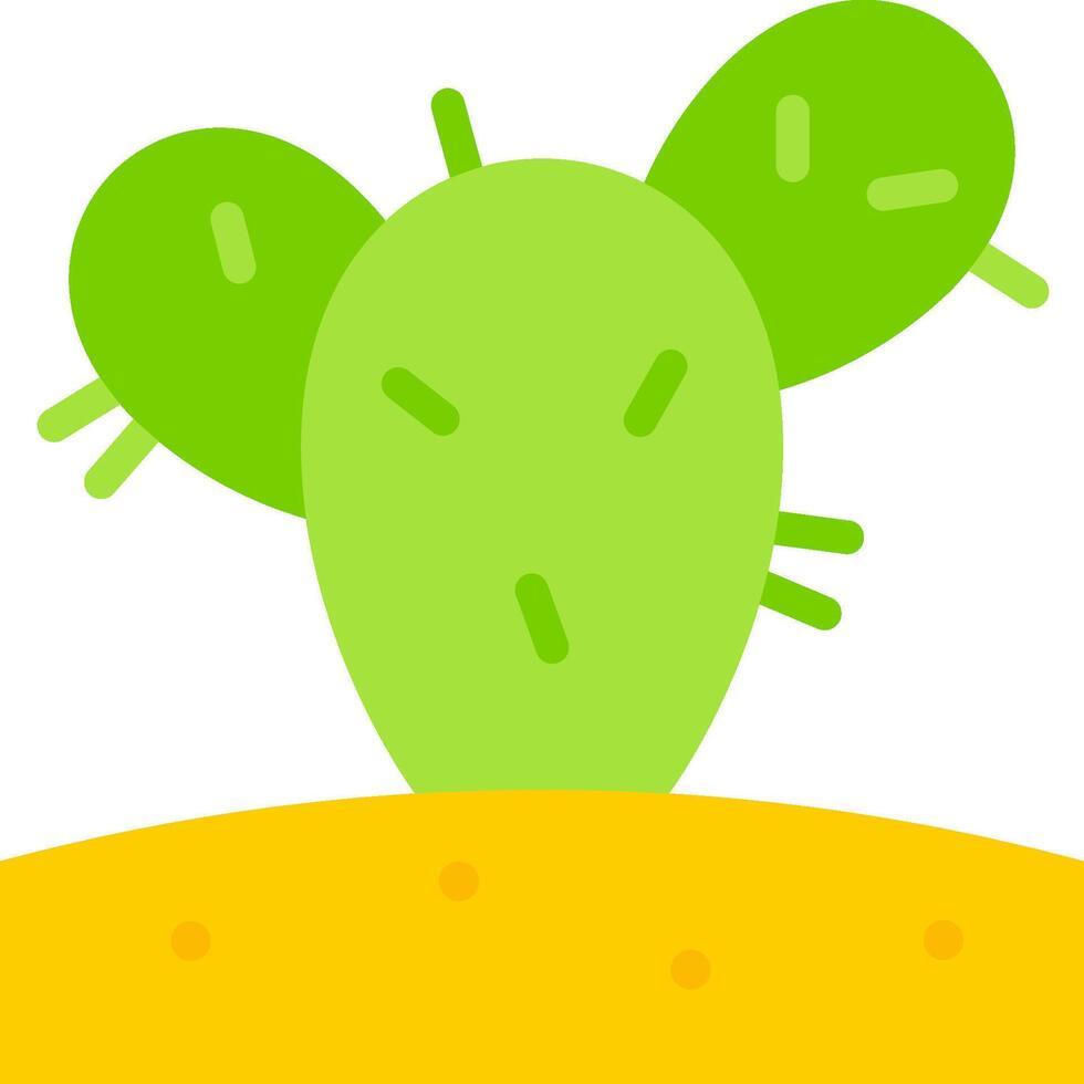 A cactus with two green leaves on top of a yellow background vector