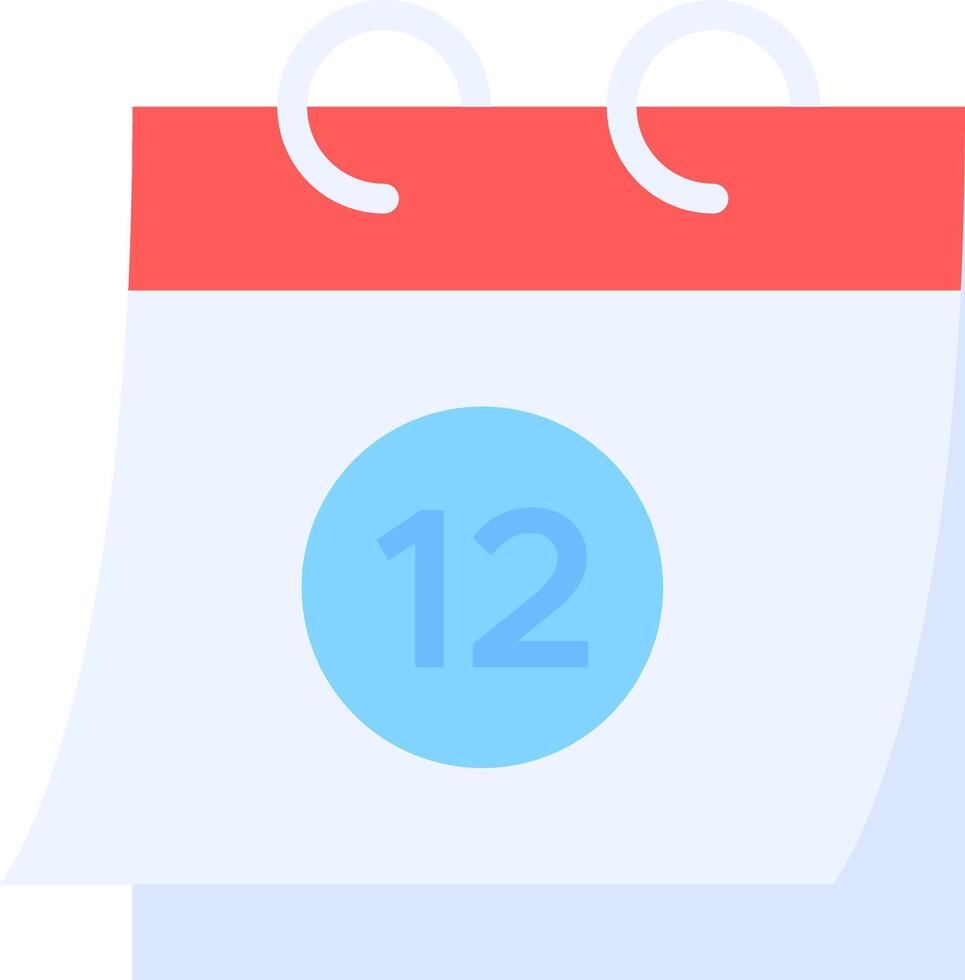 A calendar with the date 12 on it vector