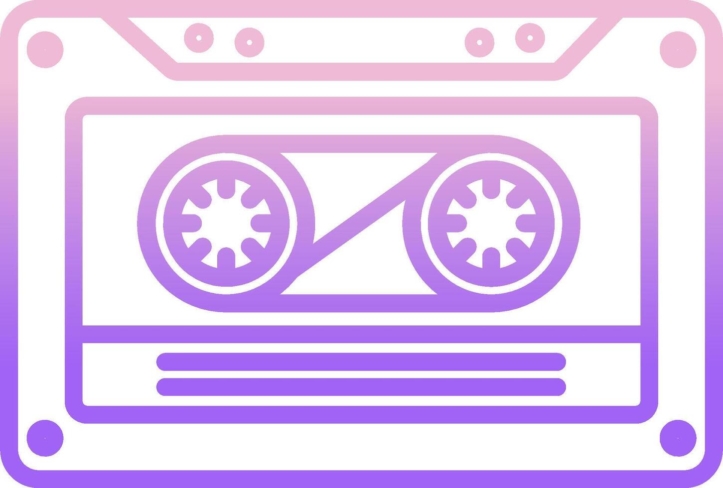 A cassette player icon with a purple and pink background vector