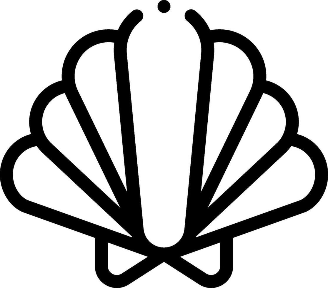 A black and white shell with a bow vector