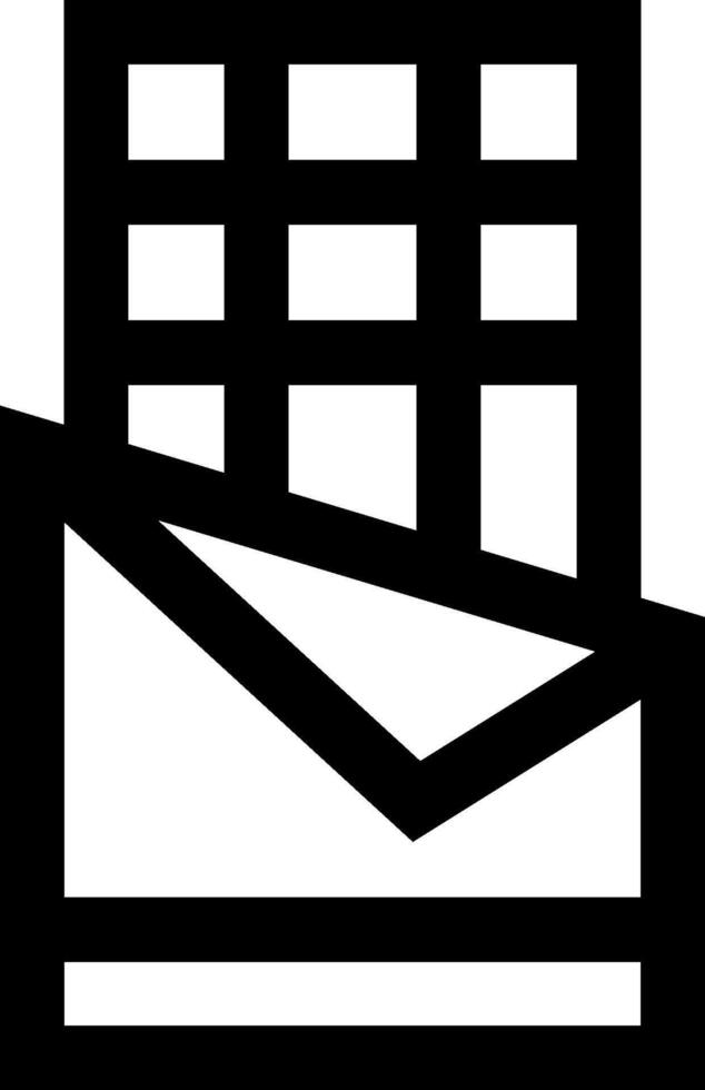 A black and white image of a building with a window vector